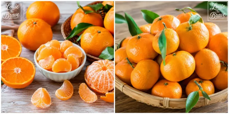 Fresh tangerines with peeled segments, halved fruit, and a basket filled with whole tangerines (껍질을 벗긴 조각과 반으로 자른 과육이 보이는 신선한 귤과 통귤이 가득 담긴 바구니)